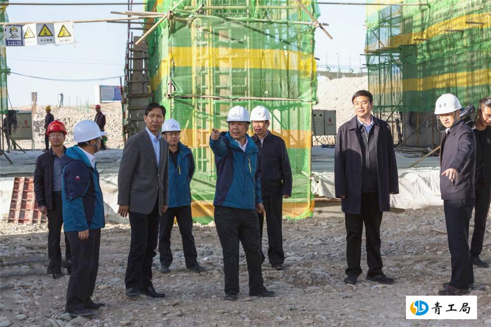 省委常委、副省长严金海视察格尔木市农场灌区引水枢纽水闸重建工程建设